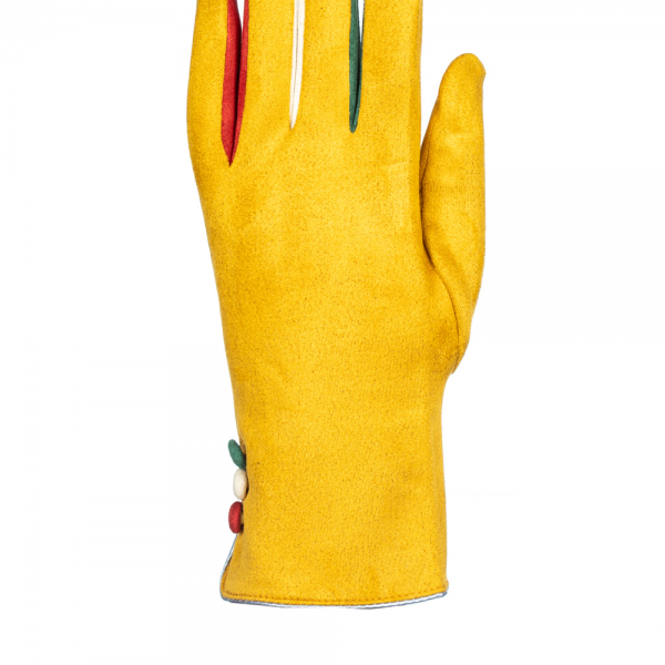 Дамски ръкавици Baneca жълт цвят, 2 - Kalapod.bg
